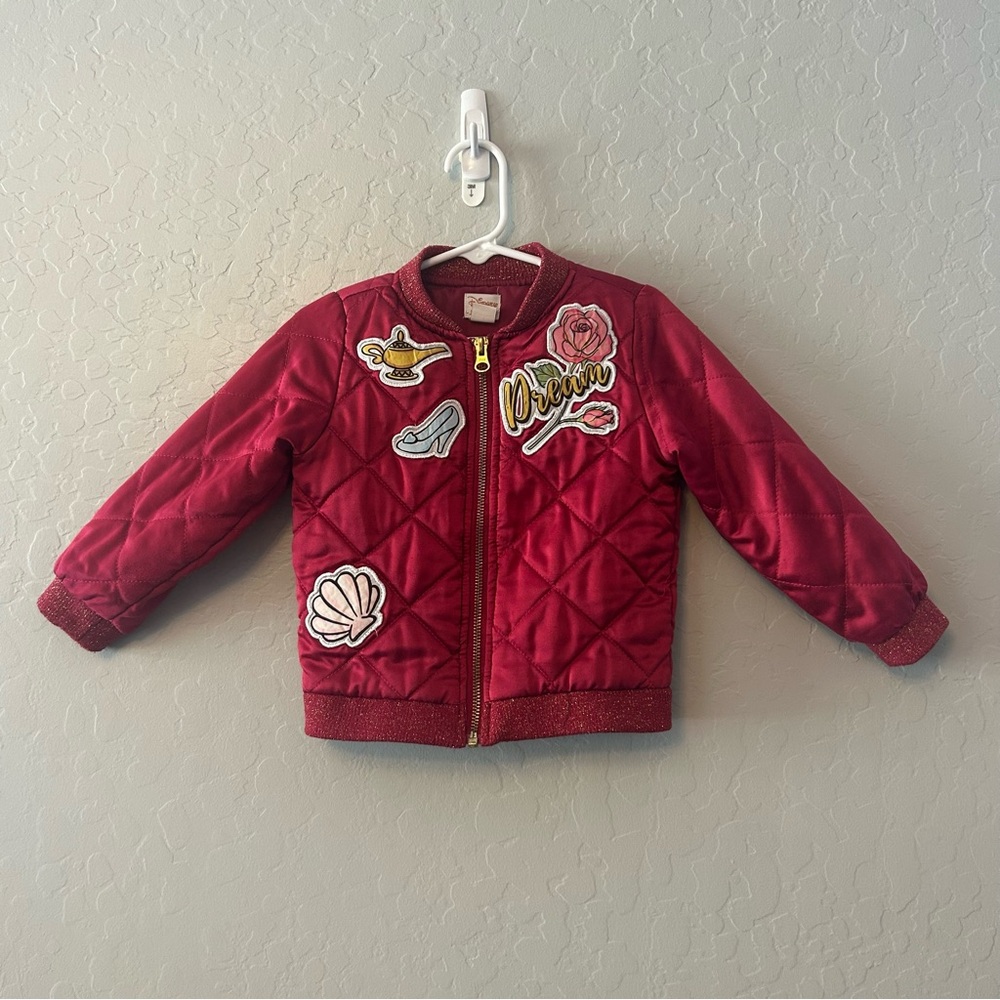 Disney collection by tutu couture burgundy princess patch puffer jacket 3t